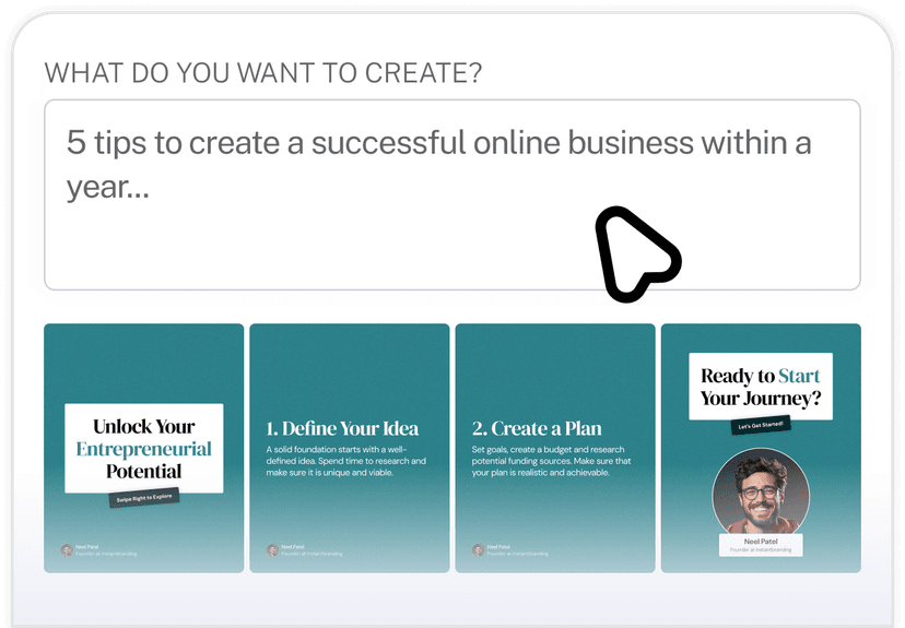 Turn ideas to scroll-stopping carousels using AI