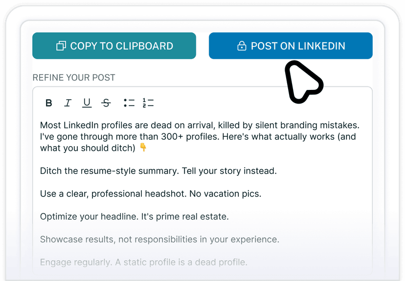 Create now, save and post anytime